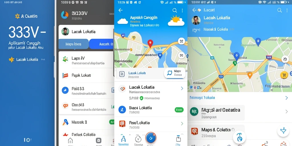 Tampilan antarmuka 333V yang intuitif untuk lacak lokasi.
