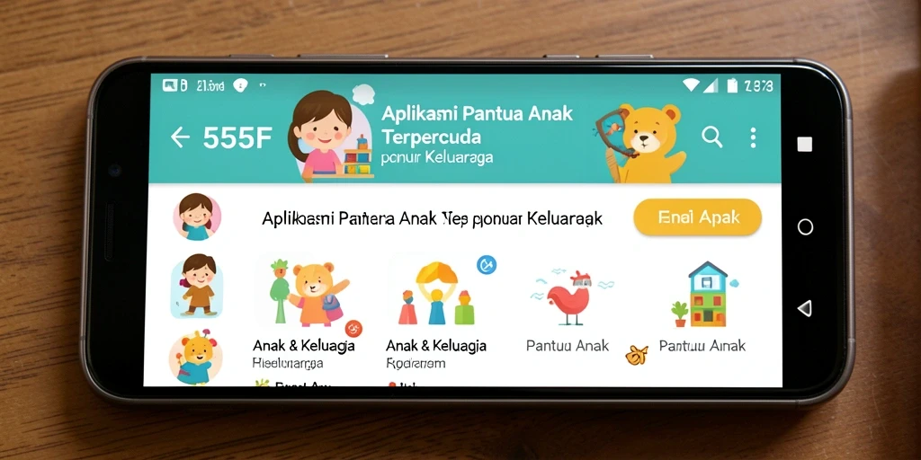 Tampilan antarmuka utama aplikasi Pantau Anak 555F yang user-friendly.