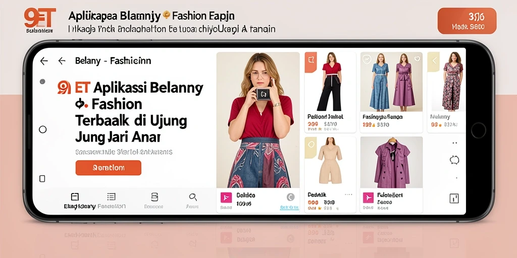 Screenshot utama 9ET menampilkan berbagai pilihan fashion modern.