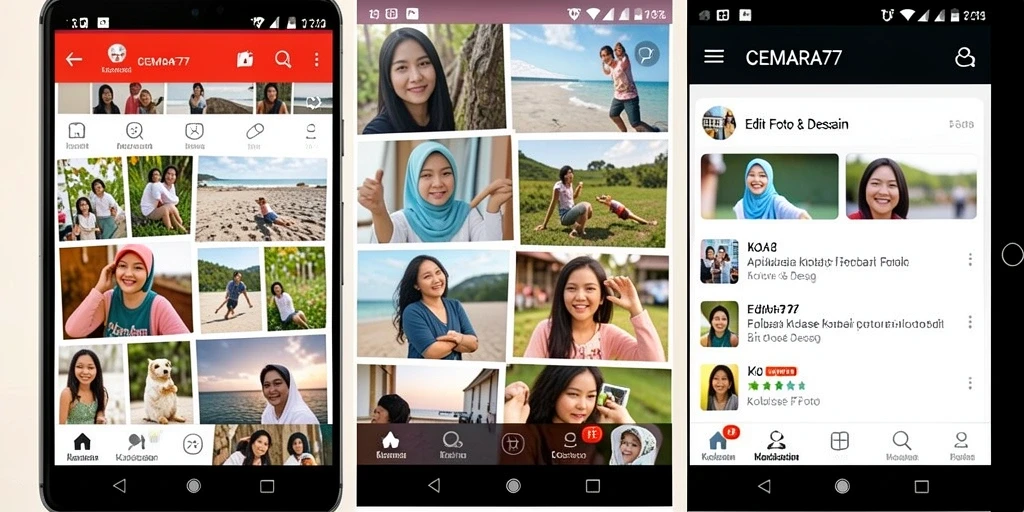Tampilan antarmuka CEMARA77 saat membuat kolase foto.