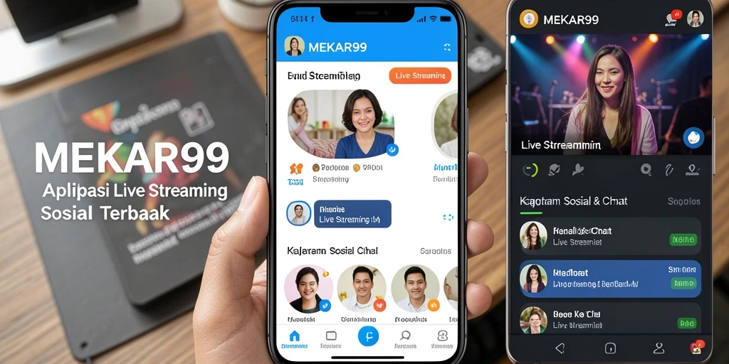 Antarmuka MEKAR99 yang menarik untuk Live Streaming.