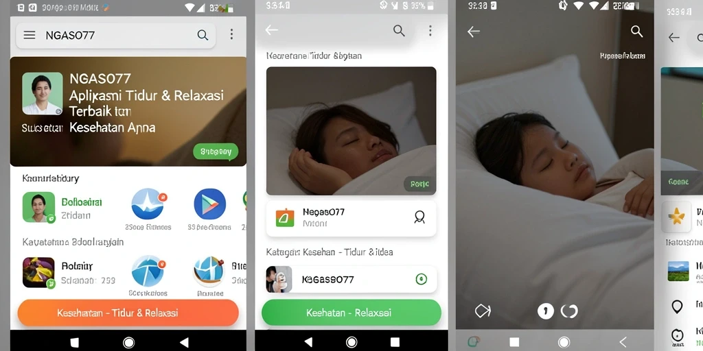 Tampilan antarmuka NGASO77 yang menarik dan fungsional untuk Tidur & Relaksasi.