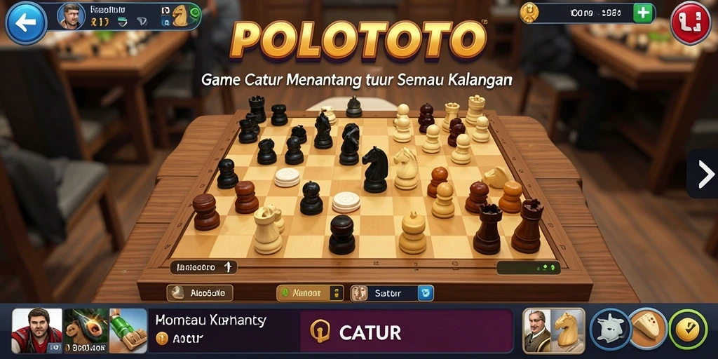 Antarmuka permainan Catur POLOTOTO yang menarik dan fungsional.