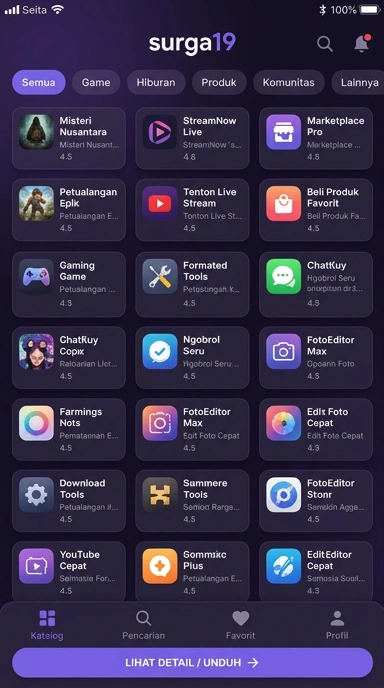 Aplikasi Populer & Kanal Uji | Surga19 Hub Unduhan